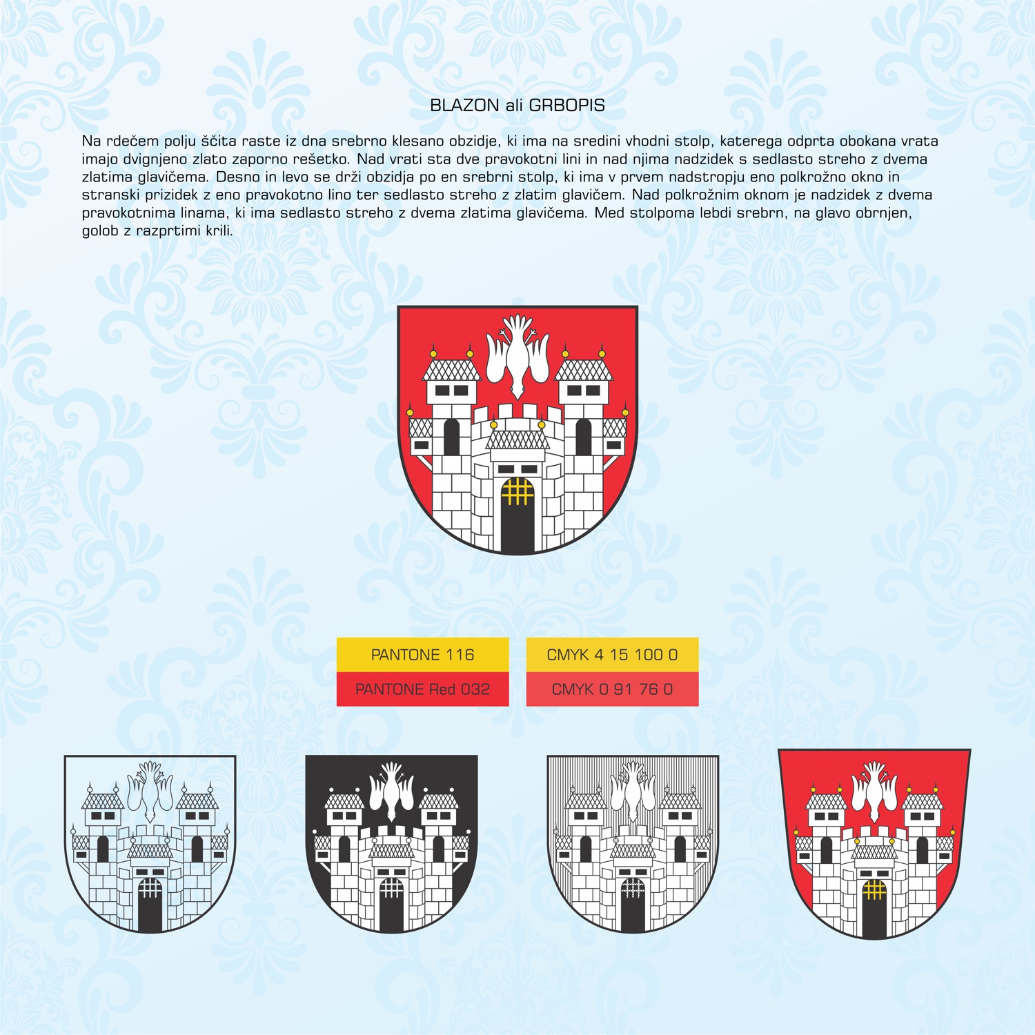 Primer heraldičnega oblikovanja za Mestno občino Maribor, 2020.
