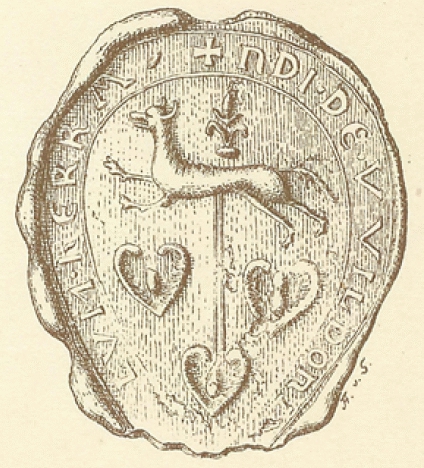 Risba pečata Herranda Wildonskega iz leta 1195. Alfred Ritter Anthony von Siegenfeld, Das Landeswappen der Steiermark, Gradec, 1900.