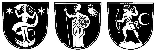 Fortuna, Atena in Diana.
