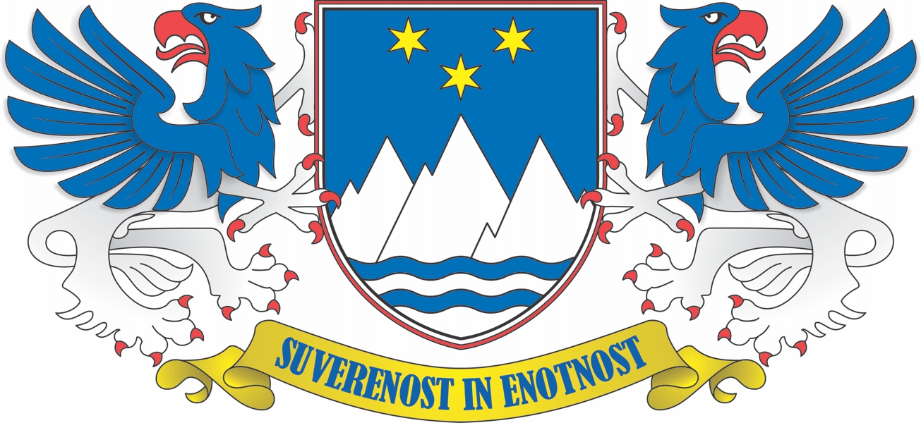 Srednji državni heraldični grb. Avtor risbe: Aleksander Hribovšek, 2013.
