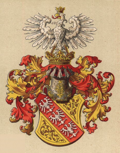 Grb Lotaringije z orliči iz Hugo Gerard Ströhl, Oesterreichisch-Ungarische Wappenrolle, Dunaj, 1890.