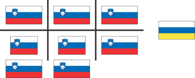 Osnovni tipi slovenske nacionalne zastave.