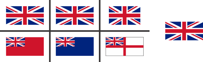 Osnovni tipi britanske nacionalne zastave.