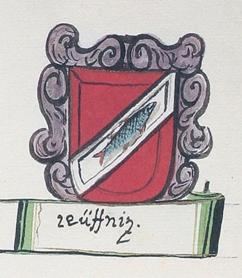 Grb Ribnice, Janez V. Valvasor, Opus insignium armorumque - Das grosse Wappenbuch, 1687-1688. Foto: Žiga Ažman.