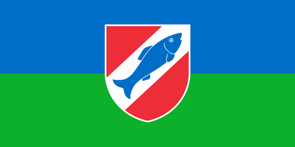 Prenovljena grafična podoba zastave Občine Ribnica. Avtor: Aleksander Hribovšek, 2020.