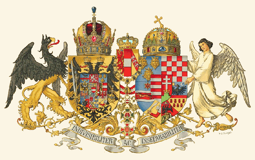 Zadnji izris grba Avstro-Ogrske, 10.10.1915. Hugo G. Ströhl.