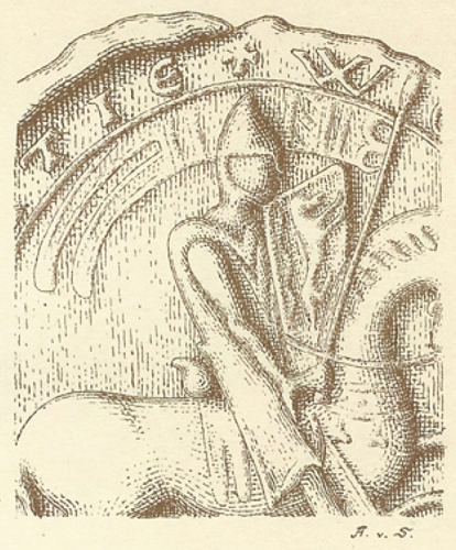 Risba pečata koroškega vojvode Ulrika II. Spanheima (1181-1202) iz leta 1192. Alfred Ritter Anthony von Siegenfeld, Das Landeswappen der Steiermark, Gradec, 1900, po originalu iz Haus-, Hof- und Staatsarchiva.
