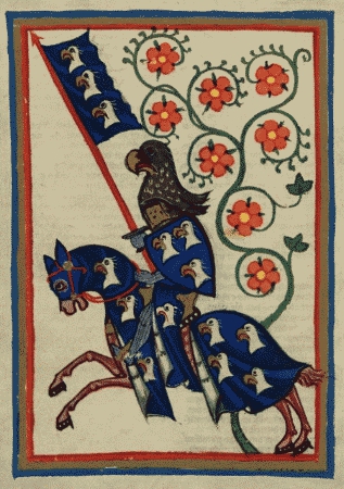 Hartmann von Aue, Codex Manesse, 1305-1340.