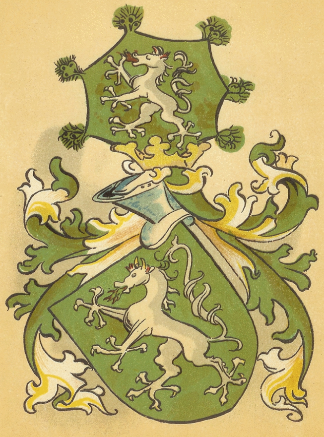 Grb Štajerske iz knjige Wappenbuch der österreichischen Herzöge 1445 - 1448 / Alfred Ritter Anthony von Siegenfeld, Das Landeswappen der Steiermark, Gradec, 1900.